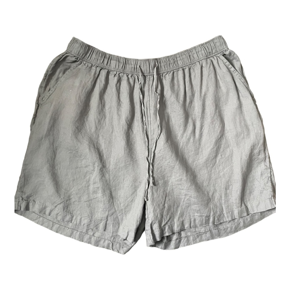 TARHARI Linen Gray Shorts Size 1X